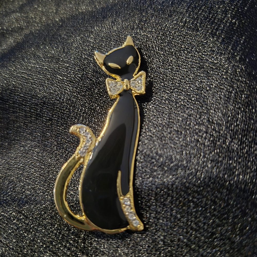 Vintage 1960s Kitty Cat Brooch/Pin